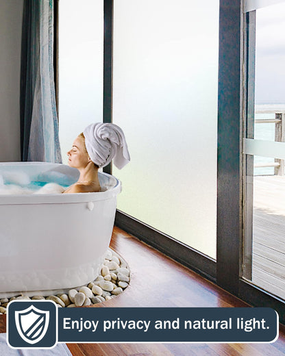 Lovepea Window Films for Privacy Frosted Glass with Installation Tools, Removable, Peep-Proof, Static Cling, Heat Control, UV Protection, Anti-Glare, for Home 17.5" x 78.7" (44.5 x 200cm)
