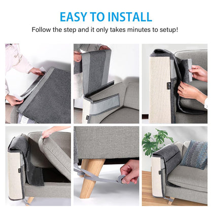 NATUYA Furniture Protectors from Cats-Cat Furniture Protector-Cat Scratch Deterrent Cushion-Stretchable Anti-Scratch Sofa Cushion (Dark Gray, Left)