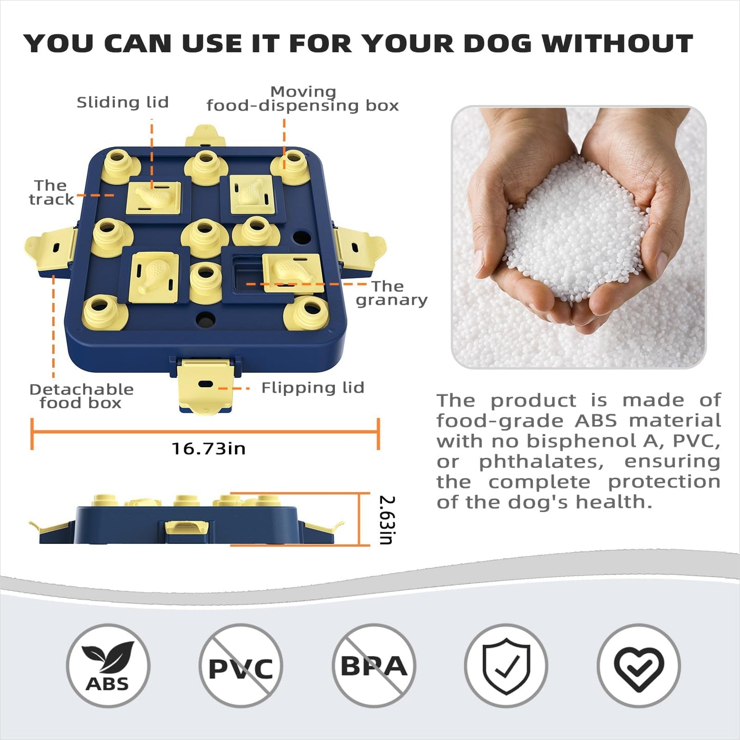 KADTC Dog Puzzle Toy Dogs Brain Stimulation Mentally Stimulating Educationa Toys Puppy Treat Food Feeder Dispenser Advanced Level 3 in 1 Interactive Games for Small/Medium/Large Aggressive Chewer CA