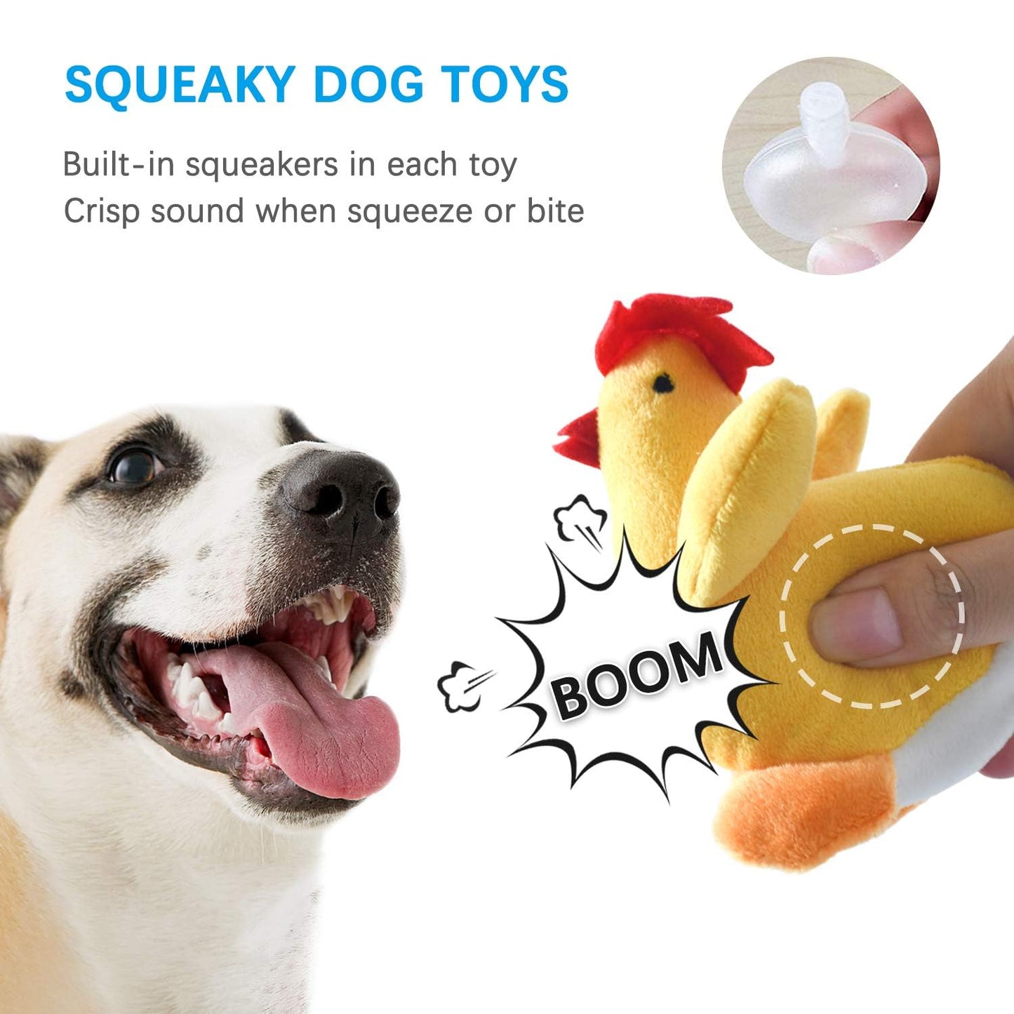 Squeaky Dog Toys for Puppy Small Medium Dogs, Stuffed Samll Dog Toys Bulk with 12 Plush Pet Dog Toy Set, Cute Safe Dog Chew Toys Pack for Puppies Teething (6 Dog Toys)