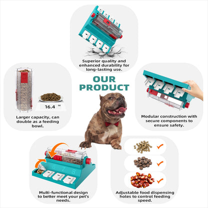 KADTC Dog Puzzle Toy for Medium/Extra/Large/Dogs Mind Game Self Play Spinning N' Eat Food Capacity 16.4 oz Adjustable Slow Feeder Treat Dispensing Interactive Boredom Brain Mental Stimulation Games CA
