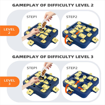 KADTC Dog Puzzle Toy Dogs Brain Stimulation Mentally Stimulating Educationa Toys Puppy Treat Food Feeder Dispenser Advanced Level 3 in 1 Interactive Games for Small/Medium/Large Aggressive Chewer CA