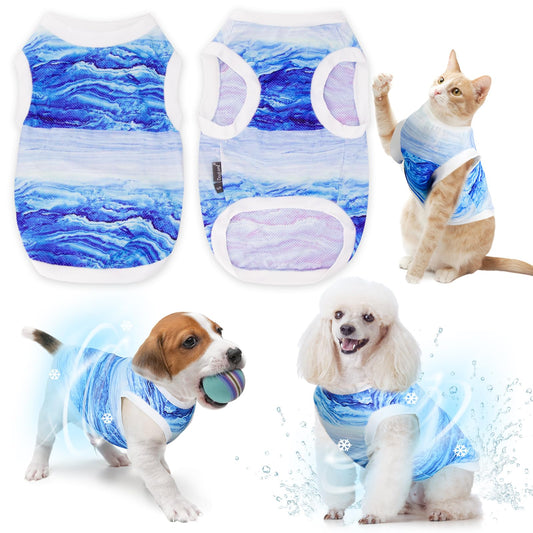 Gilet rafraîchissant pour chien Boortight, chemise d'été pour chien, gilet rafraîchissant respirant à séchage rapide pour chiens de petite, moyenne et grande taille (1 paquet - L)