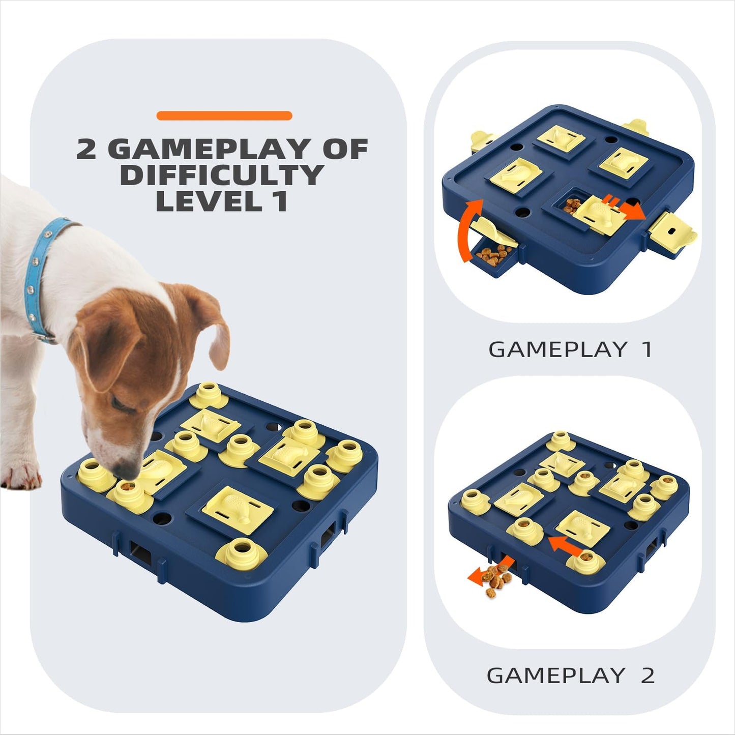 KADTC Dog Puzzle Toy Dogs Brain Stimulation Mentally Stimulating Educationa Toys Puppy Treat Food Feeder Dispenser Advanced Level 3 in 1 Interactive Games for Small/Medium/Large Aggressive Chewer CA