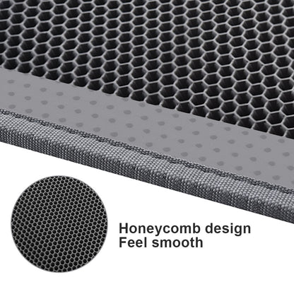 Pieviev Cat Litter Mat Trapper - 76 x 61cm Honeycomb Double Layer Tapis Litiere Chat -Traps Messes, Easy Clean and Durable (Gray)