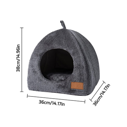 Pet Cave Bed - Warm Cat Bed for Indoor Cats - Pet Tent Cave Igloo Bed for Cats/Small Dogs - Pet Dog Cat Cave Bed - Kitten Bed Cat Tent Cat Bed House with Removable Washable Cushion