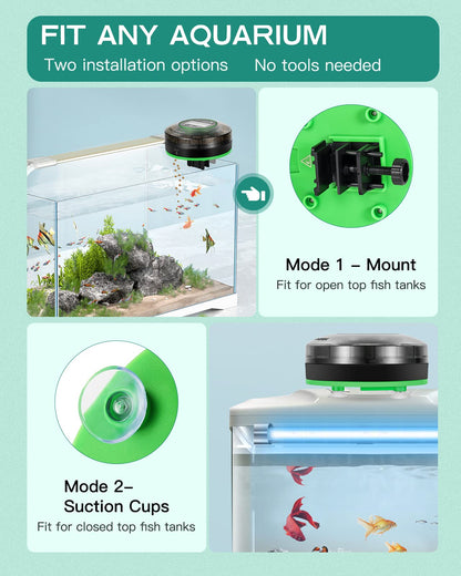 Petbank Automatic Fish Feeder for Aquarium - Auto Fish Food Dispenser Rechargeable for Fish Tank Vacation Fish Feeder Timer with USB Charger Cable