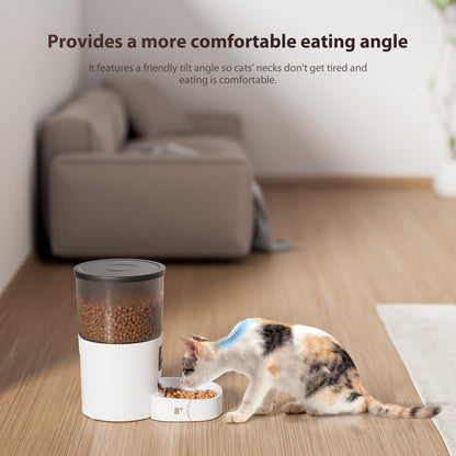 IMIPAW Automatic Cat Feeders, 3L Timed Cat Dry Food Dispenser with Anti-Clogging Design, Auto Pet Feeder for Cats and Dogs, 1-6 Meals Per Day