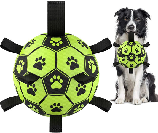 Jouets interactifs pour chiens FITNOVO, jouet à rapporter et à tirer avec sangles, balle d'eau flottante pour petits et moyens chiens, balle de troupeau durable pour le jeu - Vert