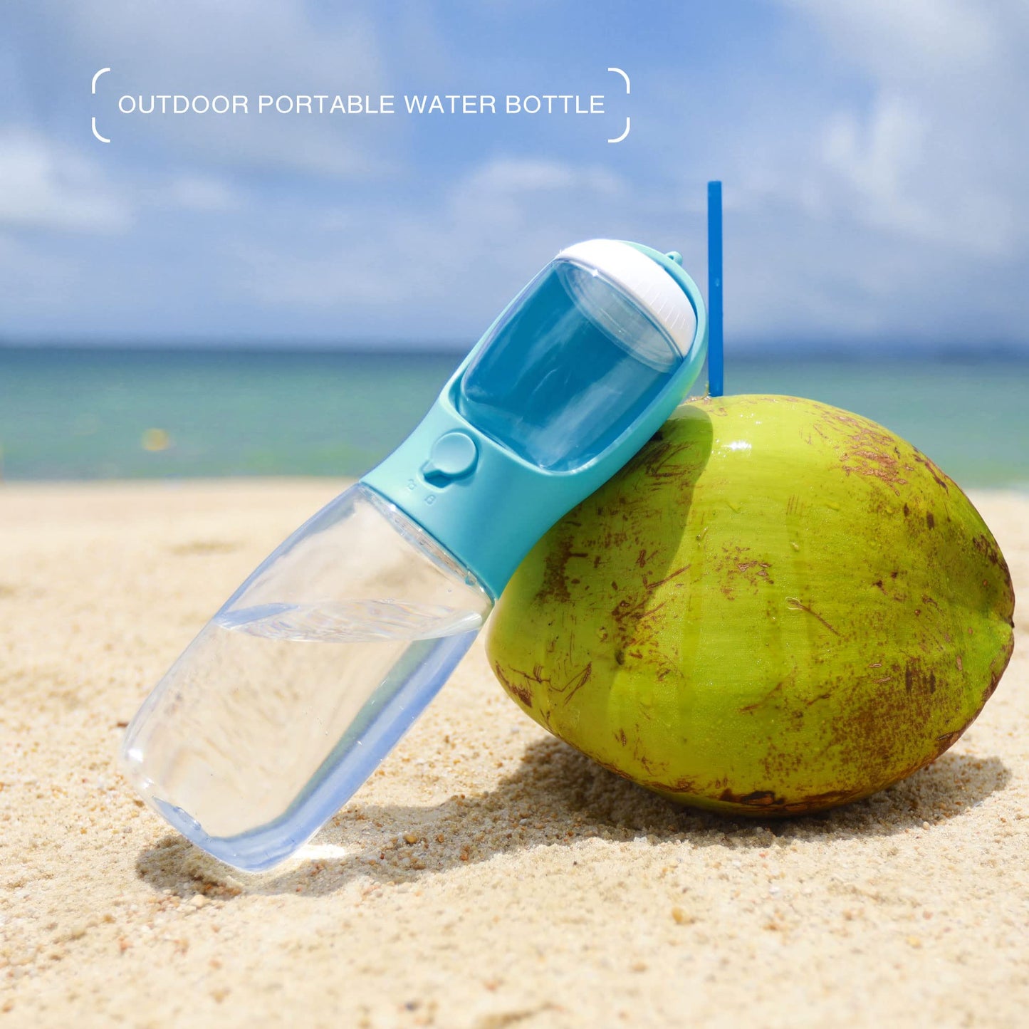 Bouteille d'eau portable pour chien AVELORA avec récipient pour nourriture, distributeur d'eau portable pour chat, lapin, chiot et autres animaux de compagnie pour la marche, la randonnée et les voyages (19 oz)
