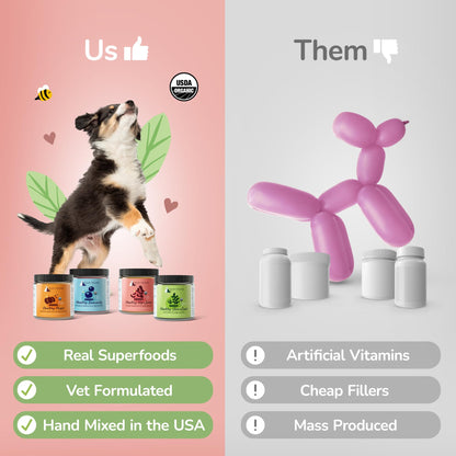 kin+kind Cat & Dog Anxiety Relief Supplements - Calming Supplements, Stress Reliever Treats, Pet Anxiety Relief, Formula with Apple, Chamomile, Ginger and Thyme - Made in USA