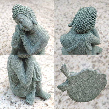 Buddha Fish Tank Decor Asian Stone Buddha Figurines for Aquarium Zen Garden Fish Tank Statue Decorations Mini Stone Buddha Zen Garden Sculptures Decor,Gift, A