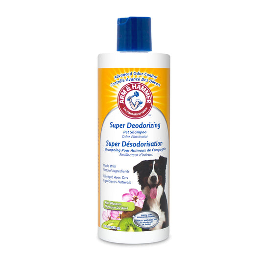 Shampoing super déodorant Arm &amp; Hammer à la fleur de kiwi, le meilleur shampoing anti-odeurs pour chiens et chiots, 473 ml