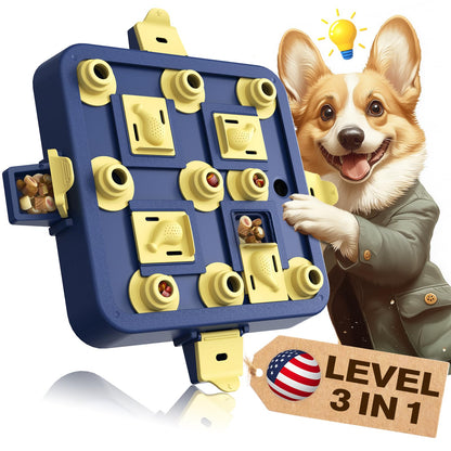 KADTC Dog Puzzle Toy Dogs Brain Stimulation Mentally Stimulating Educationa Toys Puppy Treat Food Feeder Dispenser Advanced Level 3 in 1 Interactive Games for Small/Medium/Large Aggressive Chewer CA
