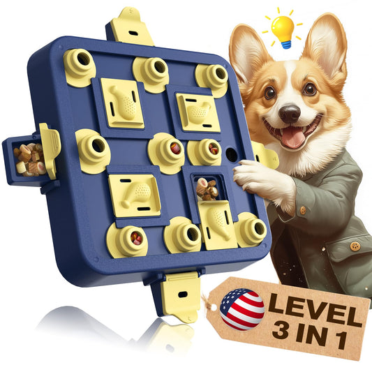 Jouet puzzle pour chien KADTC, stimulation cérébrale, jouets éducatifs stimulants mentalement, distributeur de friandises pour chiots, jeux interactifs de niveau avancé 3 en 1 pour petits, moyens et grands mâcheurs agressifs, CA