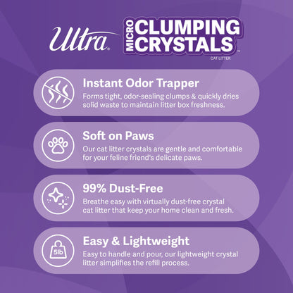 Litière agglomérante pour chat Ultra Pet, cristaux blancs et cristaux multicolores, 2,3 kg