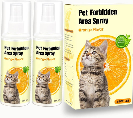 Spray répulsif naturel anti-griffures pour chats, protection efficace contre les griffures des chats, évite les zones restreintes, pour dresser les animaux de compagnie, dissuasion intérieure et extérieure, lot de 2 x 96 g