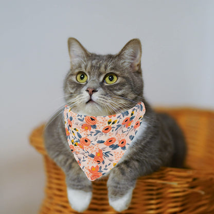 Kettion 2Pcs Breakaway Cat Collar with Bow Tie Bandana, Kitten Collar, Removable Bowtie Bandana, Cute Flower Pattern with Bell for Cat Puppy, Soft Adjustable Collar for Dogs and Cats Pets