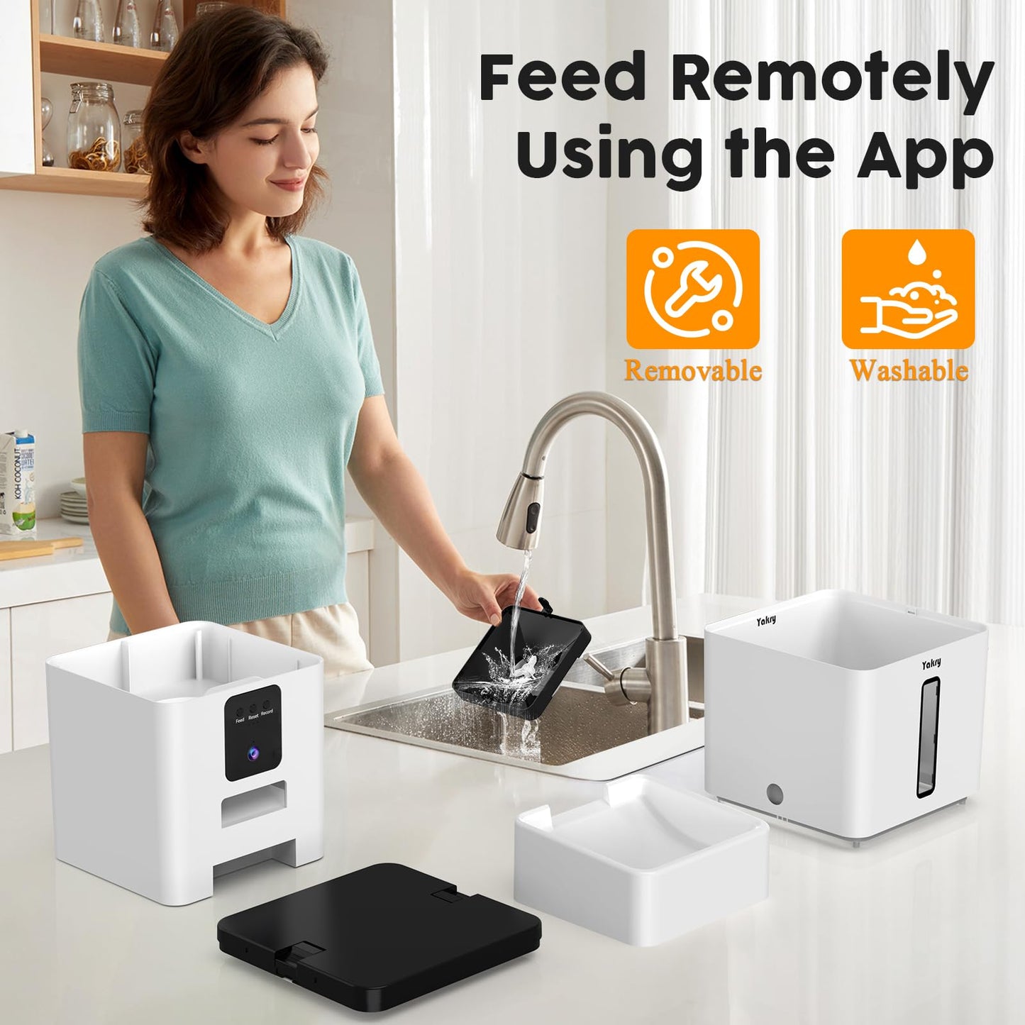 Automatic Dog Feeder with Camera WiFi: 33 Cups 5G App Control Easy Setup Cat Food Dispenser - HD 1080P Video Recording Timed Pet Feeder for Cat Dog Small-Pet