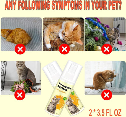 Spray répulsif naturel anti-griffures pour chats, protection efficace contre les griffures des chats, évite les zones restreintes, pour dresser les animaux de compagnie, dissuasion intérieure et extérieure, lot de 2 x 96 g