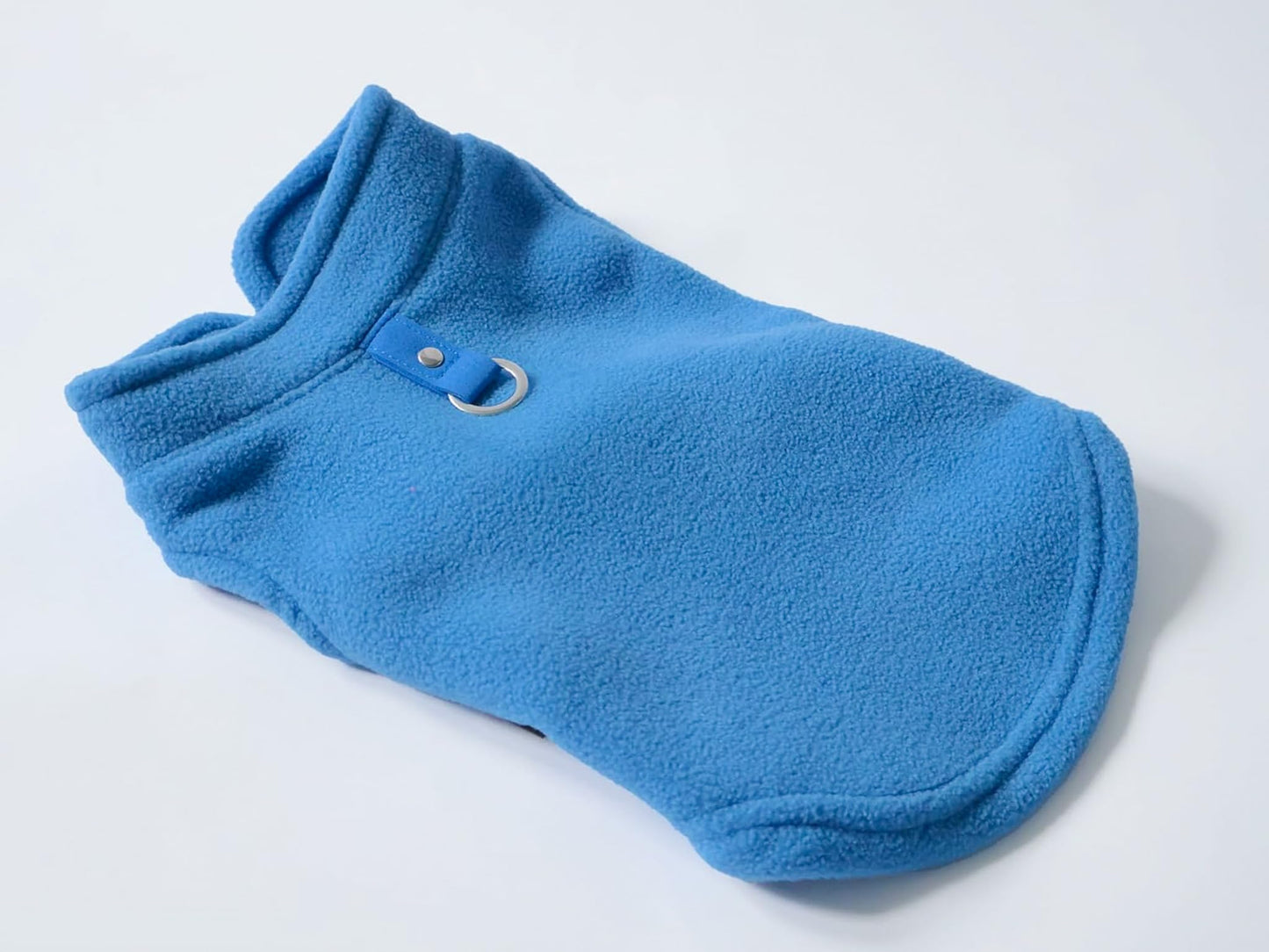 JACKO & CO - Fleece Vest Sweater with Leash Ring - Soft Lightweight Breathable for Puppies Small Medium Dogs, Kitten, Cats, Chihuahua - Warm for Fall/Autumn/Winter (Blue, L (10-16lbs))