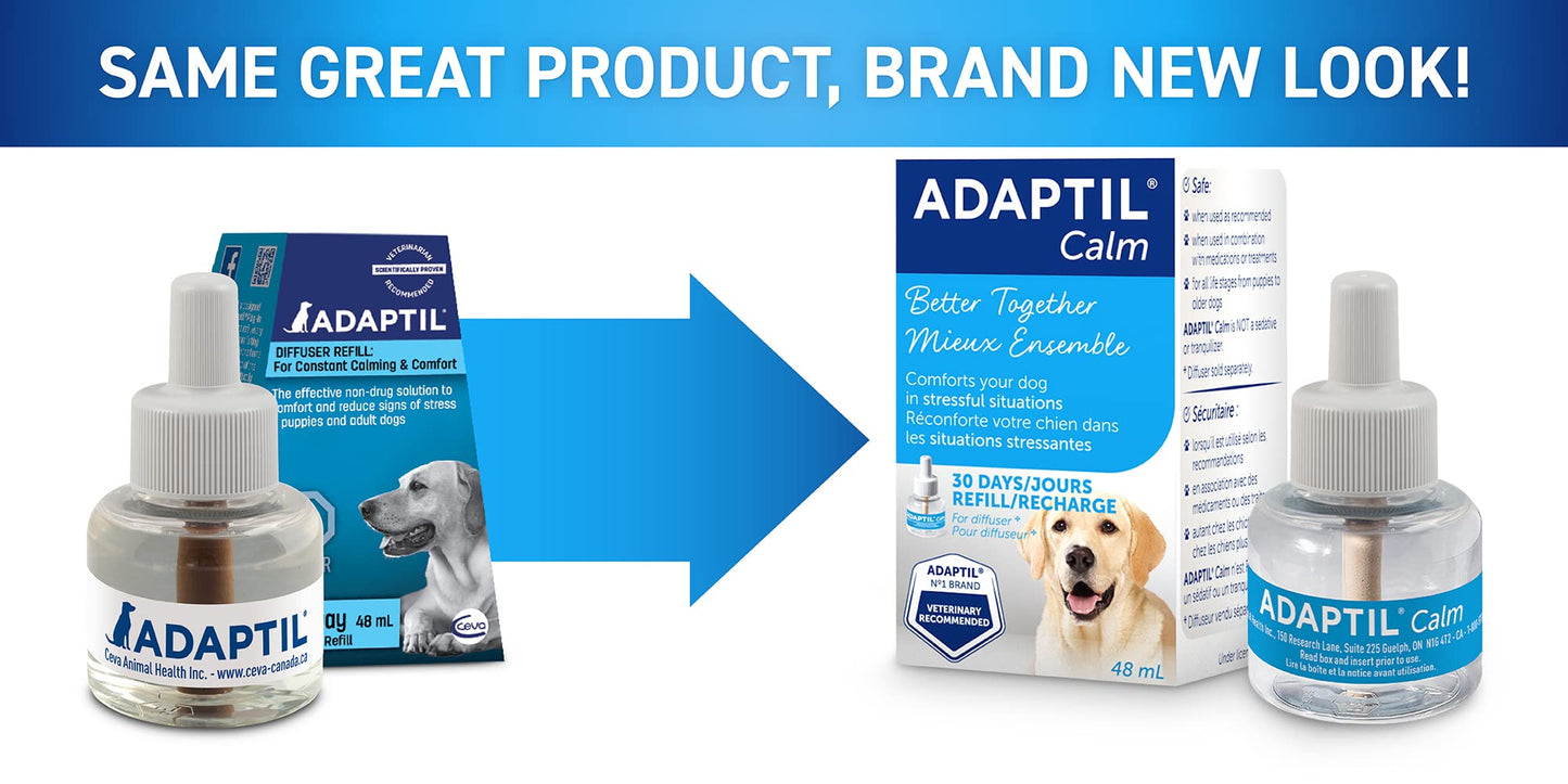 ADAPTIL Refill 3-Pack - Calms & Comforts Dogs at Home, When Home Alone or During Loud Noises & Stressful Events - Use ADAPTIL for Dogs with ADAPTIL Diffusers (90 Day Supply, ADAPTIL Refill C133)