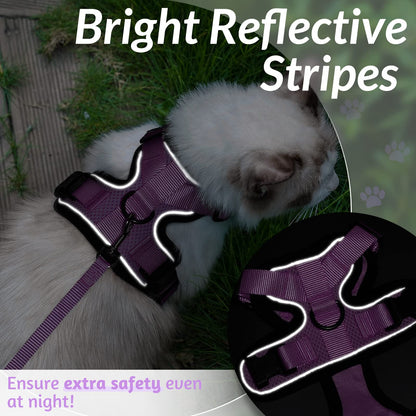 rabbitgoo Cat Harness and Leash for Walking, Escape Proof Soft Adjustable Vest Harnesses for Small Medium Cats, Easy Control Breathable Reflective Strips Jacket, XXS, Light Purple