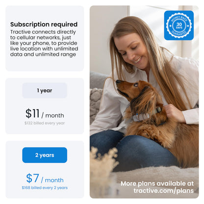 Tractive GPS Pet Tracker for Dogs - Waterproof, GPS Location & Smart Pet Activity Tracker, Unlimited Range, Works with Any Collar (White)