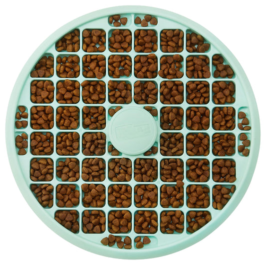 Gamelle Outward Hound Fun Feeder Slo Tray pour bouledogues français et autres races brachycéphales ou à face plate, taille moyenne, 1,5 tasse, vert menthe