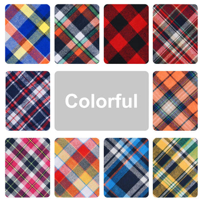 KUUQA 10 Pack Triangle Dog Bandanas, Plaid Bibs Scarf Washable and Adjustable Kerchief Set for Dogs Cats Pets