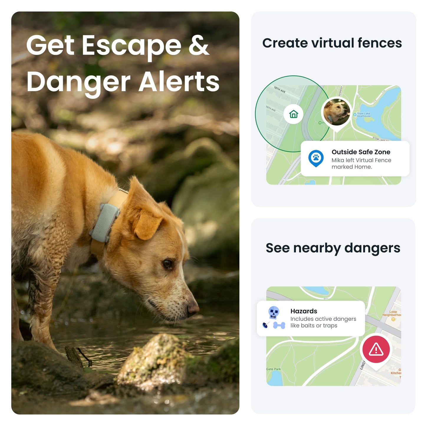 Tractive GPS Dog Tracker (2025 Release) | Real-time Pet Location Tracker | Health & Wellness Alerts | Virtual Fence for Dogs | Bark Monitoring (Mint)