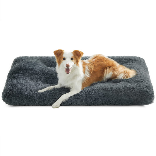 Matelas moelleux pour chien Feandrea, 110 x 74 cm, gris foncé, velours polyester, garnissage PP, base antidérapante, panier pour chien