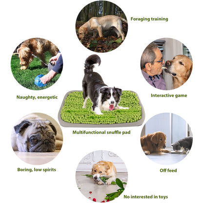 Bakumon Snuffle Mat for Dogs 21x16Inch Interactive Sniff Mats for Large Medium Small Breed Dog Pet,Snuffle Bowl Mat Nosework Training Foraging Pad Feed Game Stress Relief (Green)