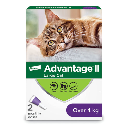 Protection antipuces Advantage II pour grands chats pesant plus de 4 kg (plus de 9 lb) - 2 doses