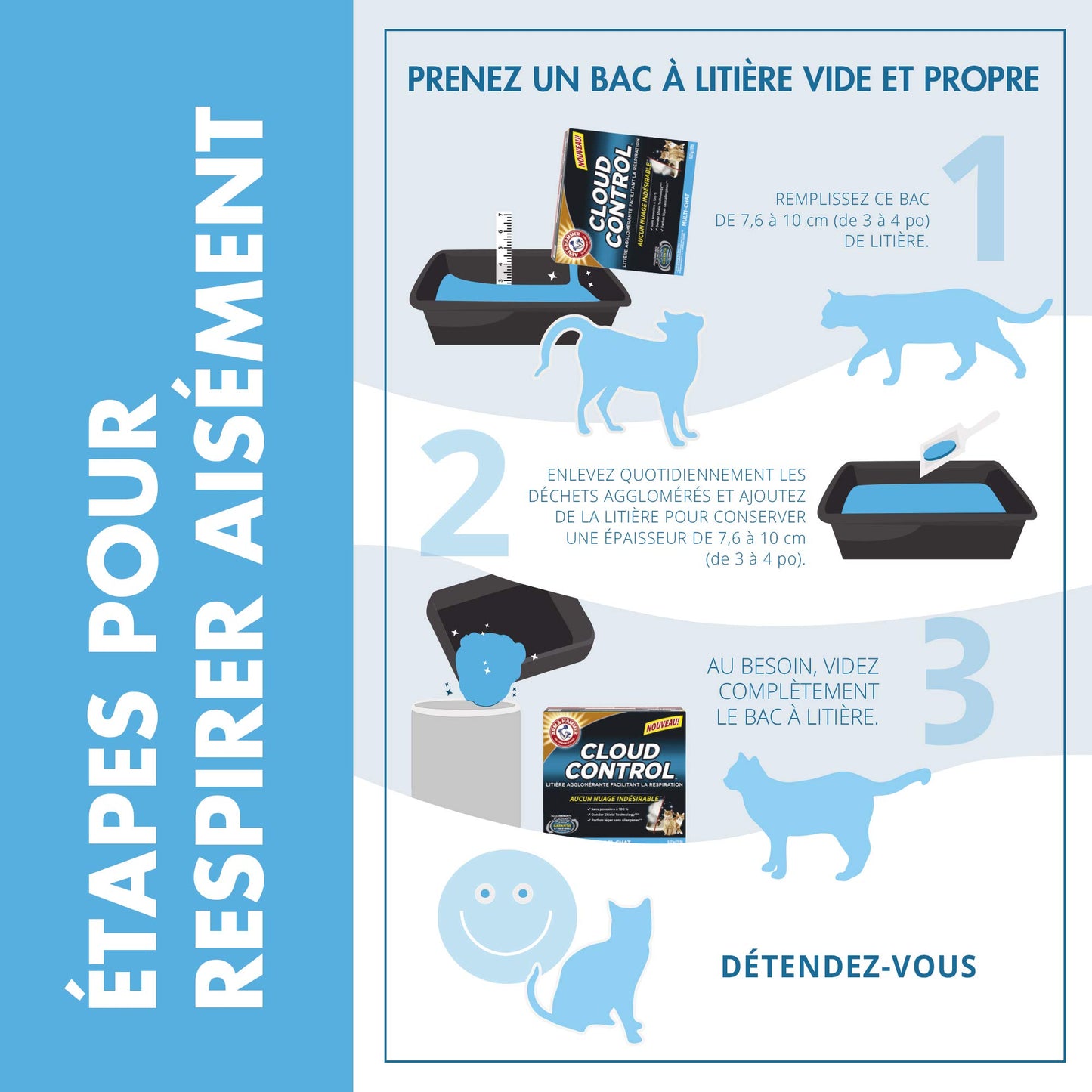 Litière pour chat Arm &amp; Hammer Clump &amp; Seal Cloud Control Clay, multi-chats, 12,7 kg, 7 jours de contrôle des odeurs, sans poussière, litière agglomérante (lot de 1)