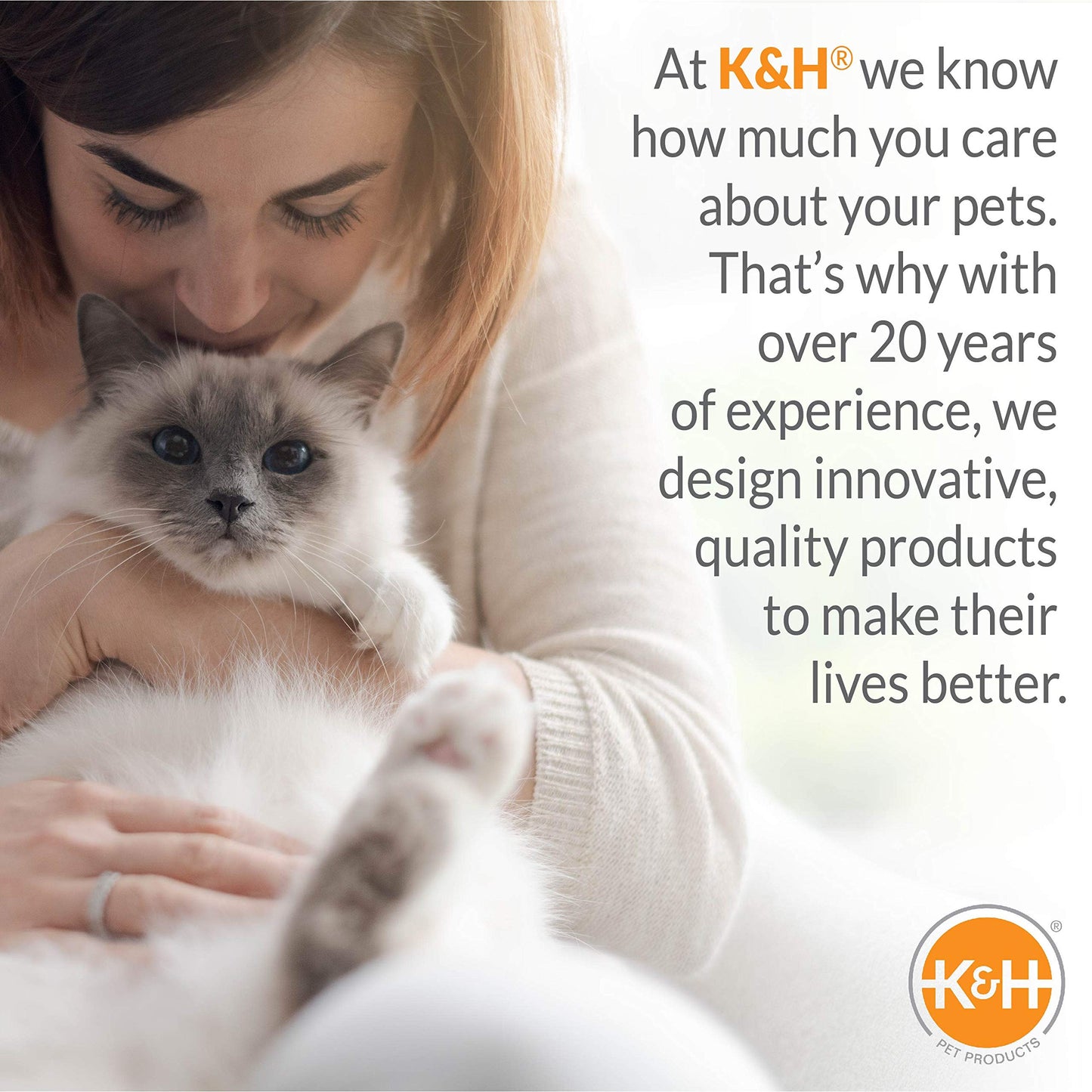 K&H Pet Products Heated Cat Window Perch - Thermo-Kitty Sill with Washable Fleece Cushion Bed Cover - Sturdy Warming Cat Hammock Holds 40LBS - Window Bed Seat for Indoor Cats