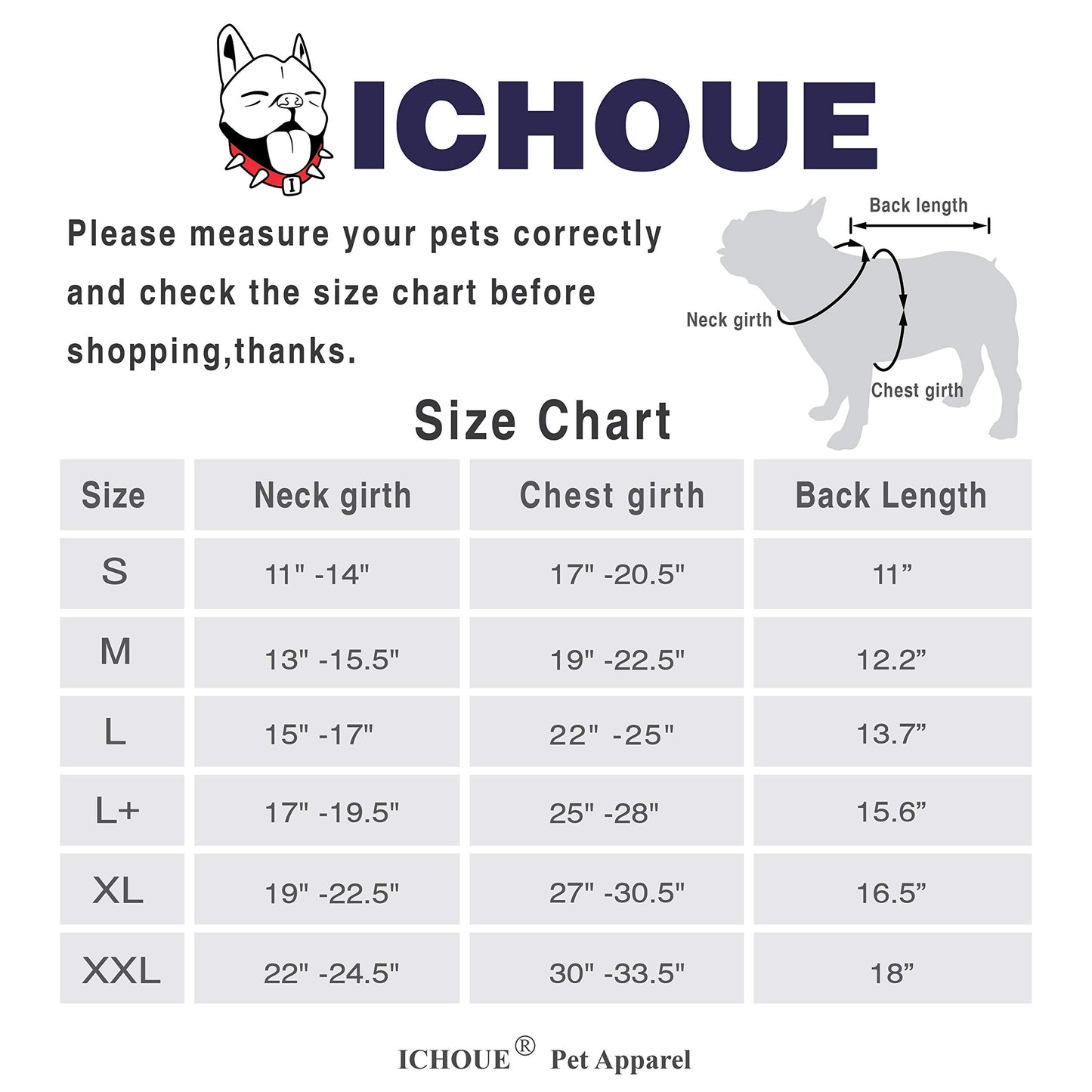 iChoue Pet Clothes Sweat à capuche zippé pour chien Bouledogue français Frenchie Carlin Corgi Chiot Manteau d'hiver chaud en coton Bleu marine Taille S