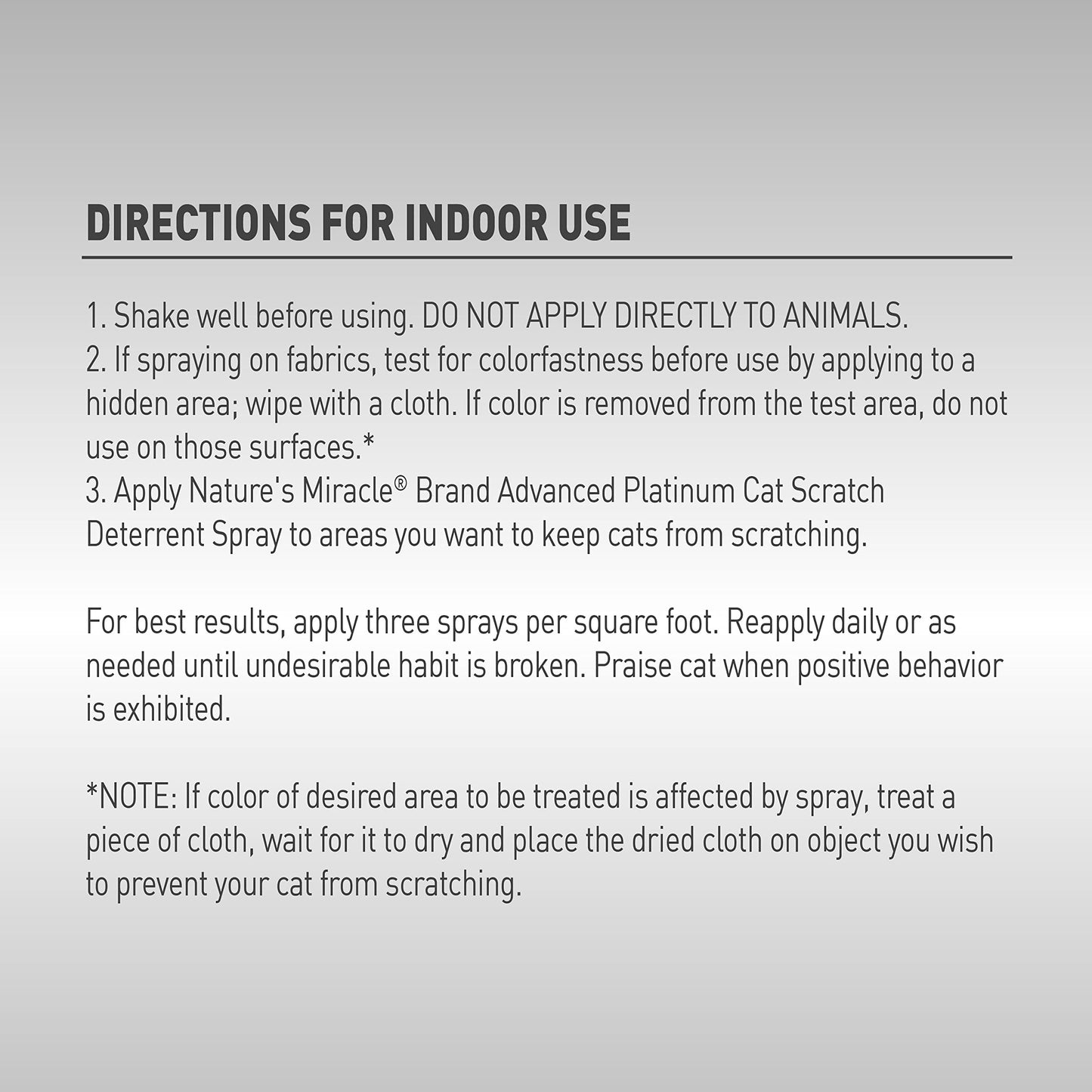 Nature's Miracle Advanced Platinum Cat Scratch Deterrent Spray, 8 Ounces, Discourages Destructive Scratching New Formula - 8oz