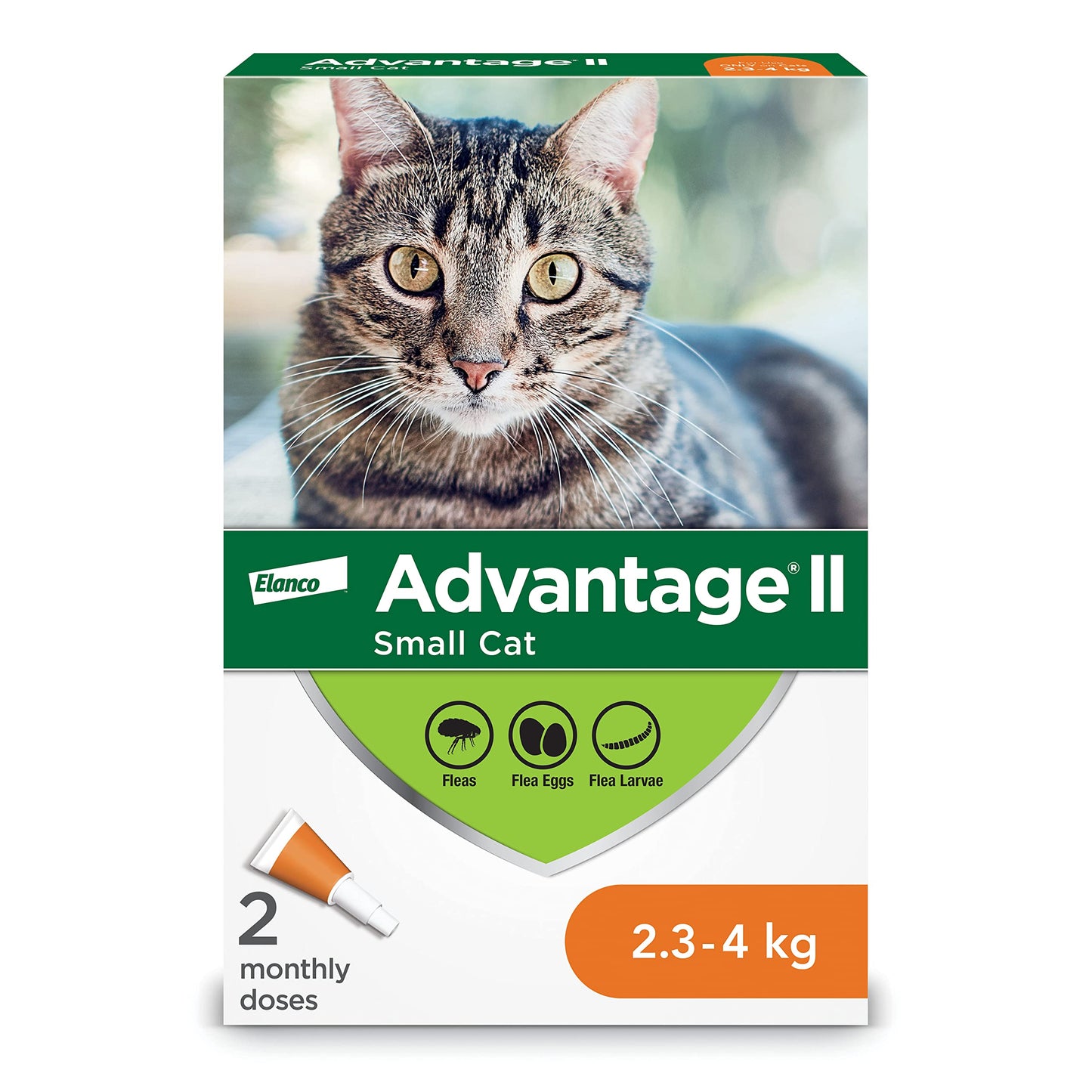 Traitement antipuces Advantage II pour petits chats pesant entre 2,3 kg et 4 kg (5 lb à 9 lb) - 2 doses