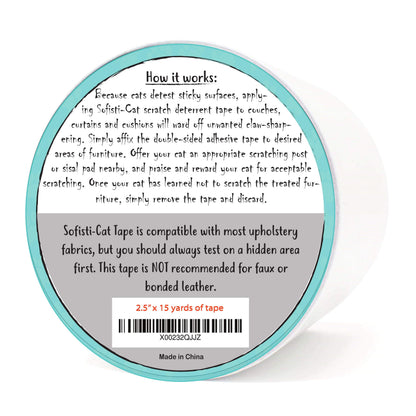 Sofisti-Cat Training Tape, Cat Tape for Furniture, Cat Scratch Deterrent for Furniture, Keep Cats from Scratching Furniture with Our Double -Sided Tape Cat Repellent