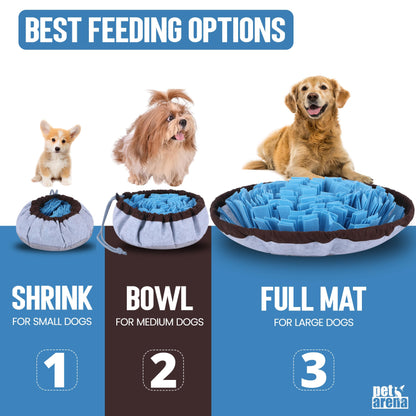 PET ARENA Adjustable Snuffle mat for Dogs, Dog Puzzle Toys, Enrichment Pet Foraging mat for Smell Training and Slow Eating, Stress Relief Interactive Dog Toy for Feeding, Dog Mental Stimulation Toys
