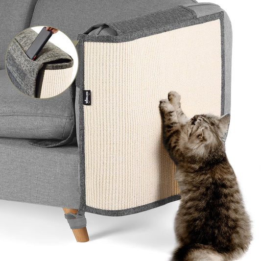 Protections de meubles NATUYA contre les chats - Protection de meubles pour chats - Coussin anti-griffures pour chats - Coussin de canapé extensible anti-rayures (gris foncé, gauche)