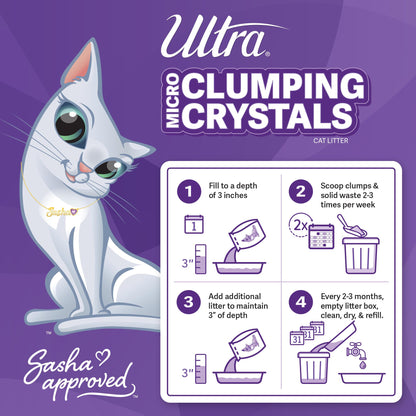 Litière agglomérante pour chat Ultra Pet, cristaux blancs et cristaux multicolores, 2,3 kg
