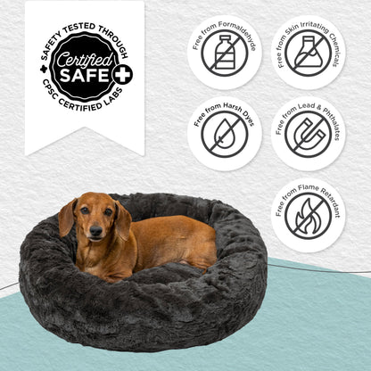 Best Friends by Sheri Le panier apaisant original pour chien et chat en fourrure luxueuse, gris foncé vison, petit, 23 x 23